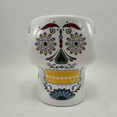 Sugar Skull Mug Don Julio Tequila Special Edition Ceramic Day of the Dead Yellow
