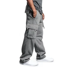 Men's Straight Fit Jogger Sweatpants Loose Oversized Multi-Pocket Sportswear⚡