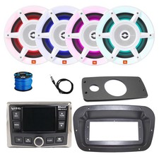 Infinity Marine Radio, ANT, 4x 8" 500W LED Speakers w/Wire,Adapter, Spa Bezel