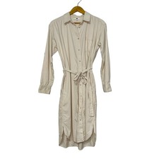 Uniqlo Corduroy Midi Shirt Dress Cream Size M