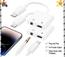 Lightning to 3.5 Mm Headphone Jack Adapter, Apple Mfi Certified 2 Pack 2 in 1