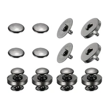 6Pcs 18mm Magnetic Snap Buttons Set Copper Fastener Clasps, Black