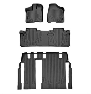 SMARTLINER Custom Fit Floor Mats 3 Row Liner Set for 2011-2012 Toyota Sienna