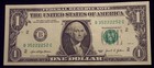 2021 Fancy Serial Number $1 One Dollar Federal Reserve Note 5 2's Trinary Bill — photo 3