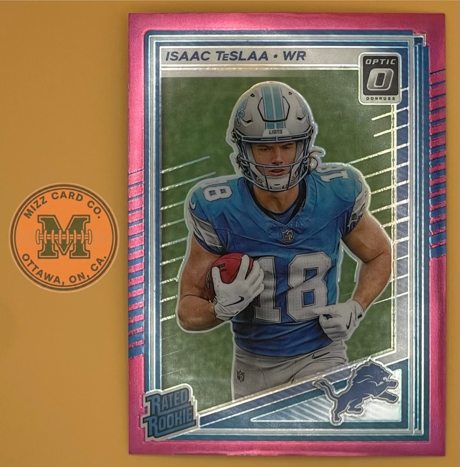 Isaac TeSlaa - 2025 Optic - Rated Rookie (RC) - Pink - No. 219 - Lions