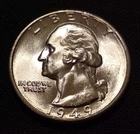 1949 d washington quarter bu brilliant uncirculated original roll silver coin