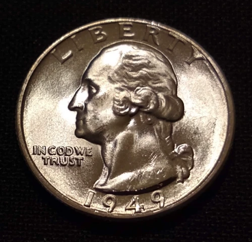 1949 d washington quarter bu brilliant uncirculated original roll silver coin