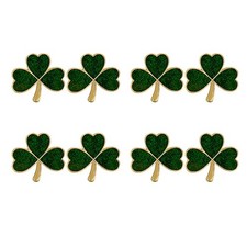 4 Pairs St.Patrick's Day Stud Earrings Shamrock Studs Earrings for Women Glitter