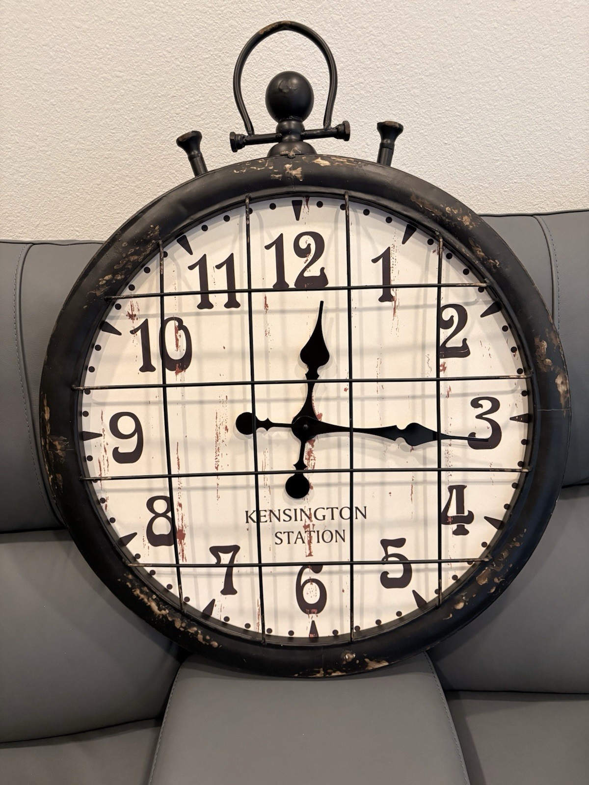 Large Kensington Station Vintage Industrial Wall Clock – Approx. 26”