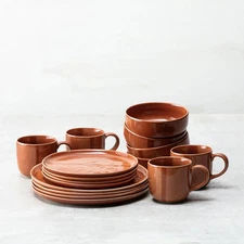 Fortessa Nosee Svelte 16 Piece Dinnerware Set - Terracotta