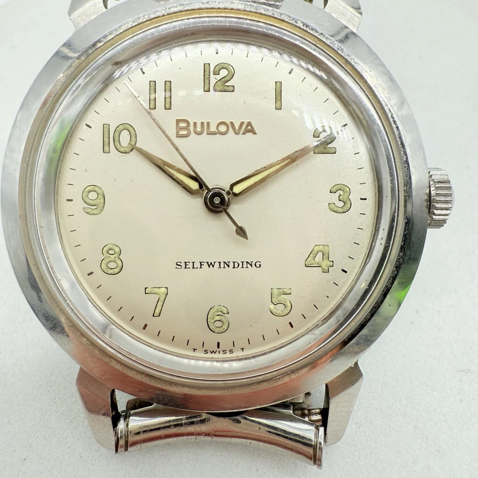 Reloj Hombre SUIZO Vintage 1965 Cuerda Automática Bulova Jet Clipper M5 Funciona Mantiene el Tiempo Foto 2 de 4