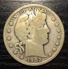 1902-O Barber Silver Half Dollar, VG. Some Letters of LIBERTY! Problem Free B146