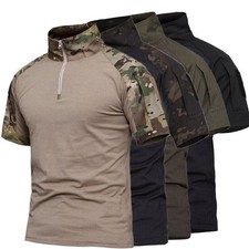 Mens Military Army Combat Shirt Tactical Long Sleeve Casual T-Shirt Camouflage