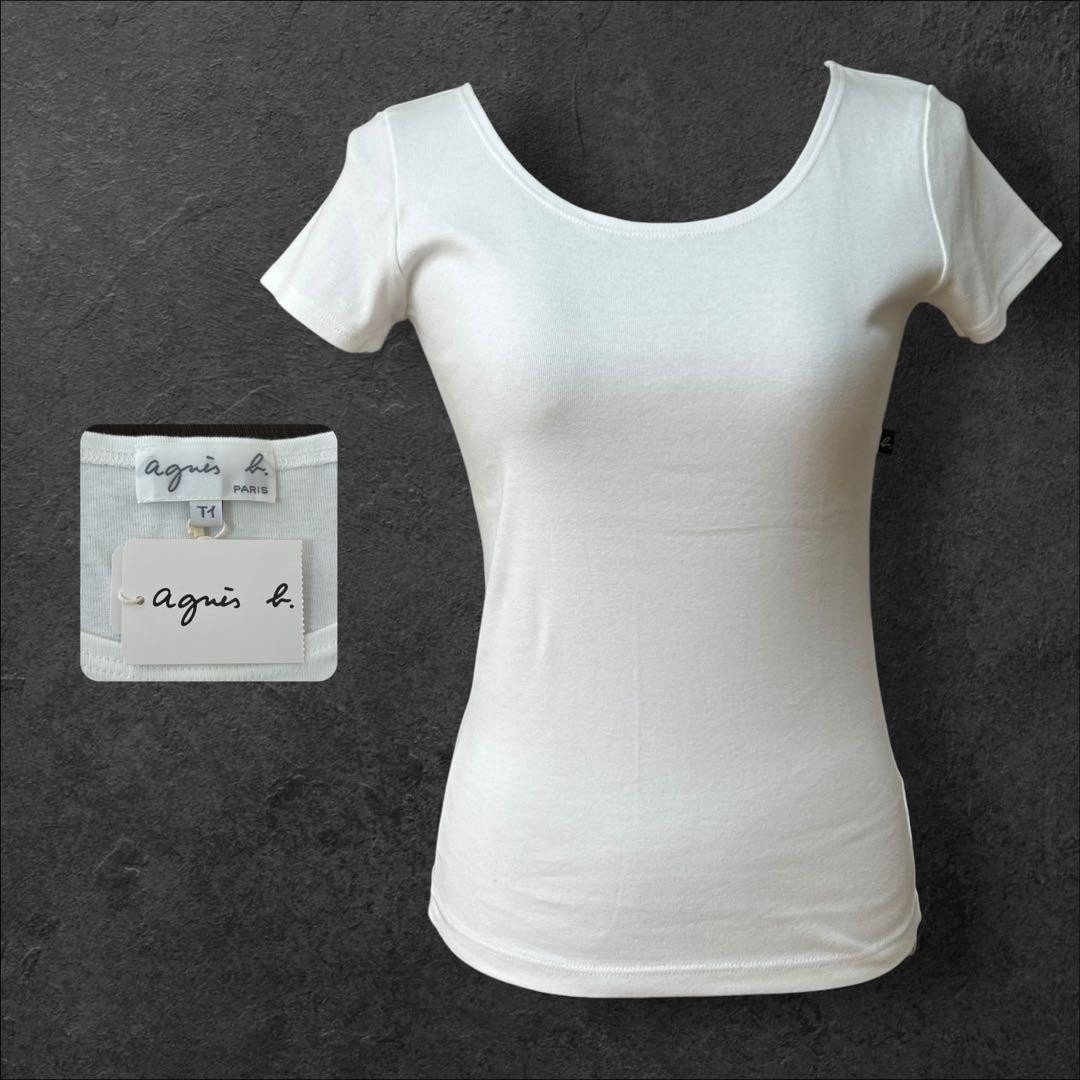 Agnes b White T-Shirt Size T1 Short Sleeve Cotton