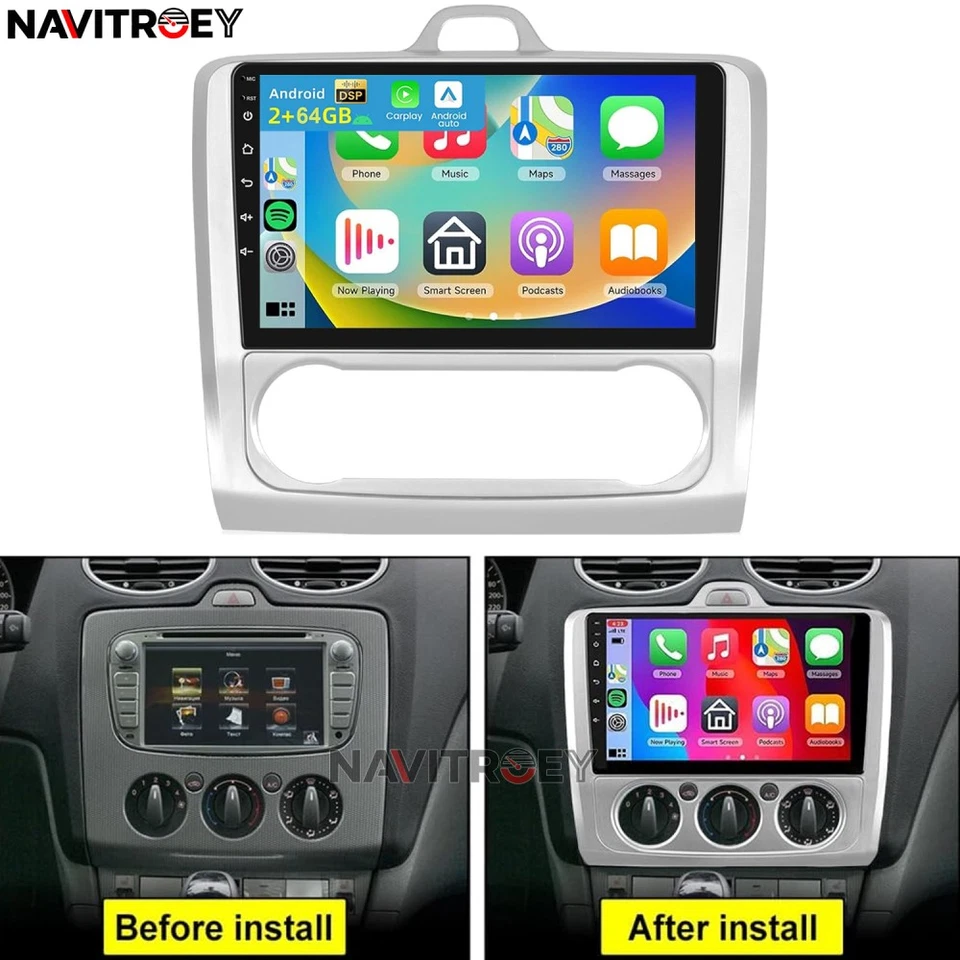 Für Ford Focus MK2 MK II 2004-2011 Android 15 Autoradio Carplay GPS Navi 2+64GB - Bild 1 von 4