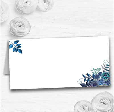 Aqua Grün & Blau Aquarell Blumen Hochzeit Tisch Sitzplatz Name Tischkarten