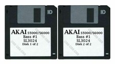 Akai S5000 / S6000 Set of Two Floppy Disks Bass 1 SL3024