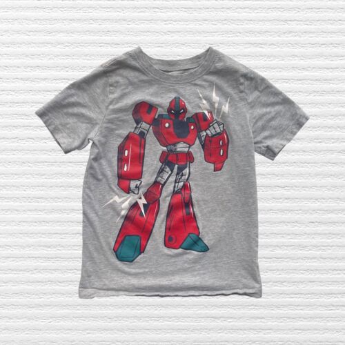 Carter's Kid Boys Transformer Graphic Tee Shirt Gray Cotton Short Sleeve Size 7