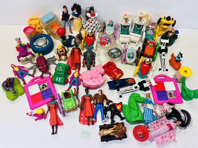Vintage Toy Lot Mixed Brands Character Toys McDonalds Etc Teacher prize Box B74