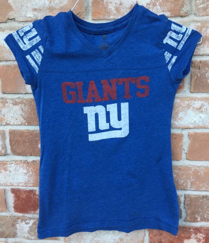 NEW YORK GIANTS girls youth LARGE shirt size 10-12 NFL football NYC NY