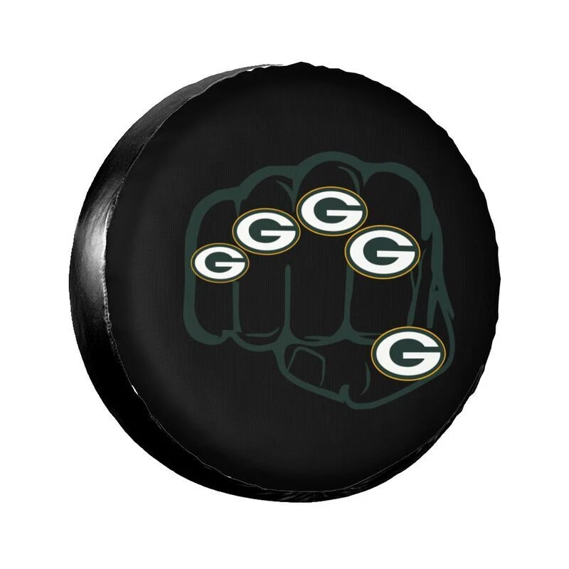 Green Bay Packers Auto Car Tire Cover Fist Print Spare Tire Cover