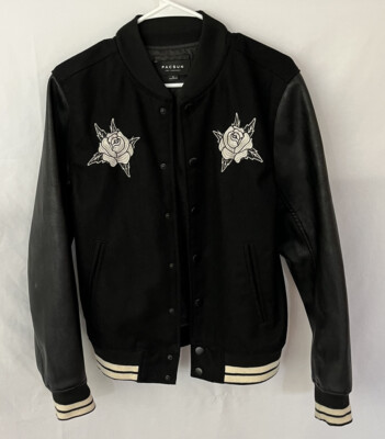 Pacsun Varsity Bomber Women's Jacket Embroidered Skull Roses Snakes Sz Small