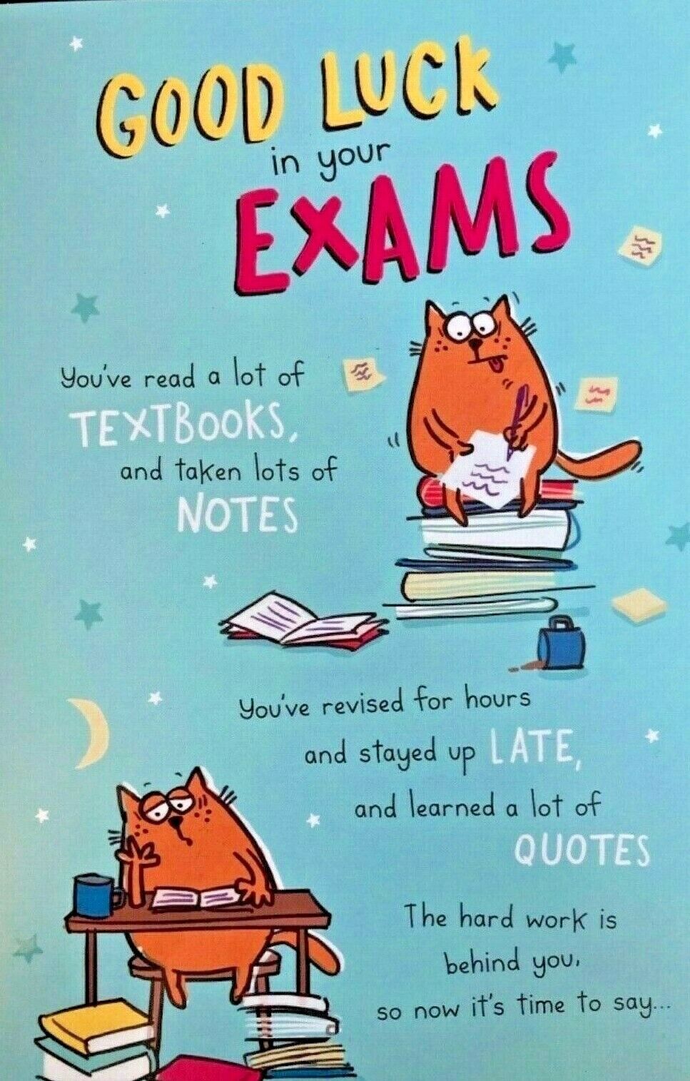 Funny Greeting Card ~ Wishing You Good Luck In Your Exams Premium Greeting  Card | eBay