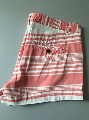 H&M L.O.G.G. BERMUDA SHORTS IN WEIß PINK GESTREIFT GR.38  - Bild 1 von 4
