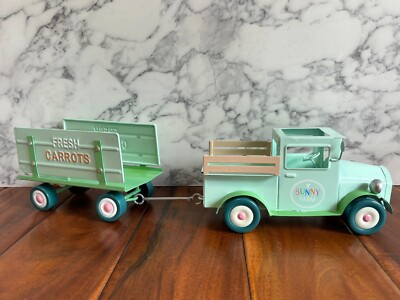 Bunny Farm Fresh Eggs Easter Holiday Decor Truck & Trailer Figurines Spritz