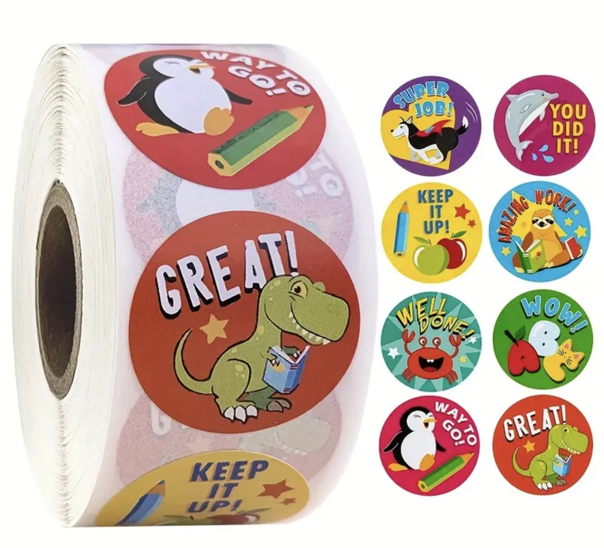 Positive Reward Teacher Merit Stickers 2.5cm 50/100pc Classroom Award Kids Party