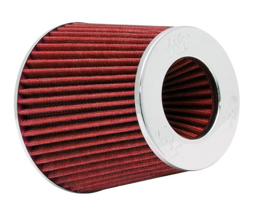 K&N Universal Air Filter Chrome Round Tapered Red - 4in Flange ID x 1.125in Flan - Bild 2 von 12