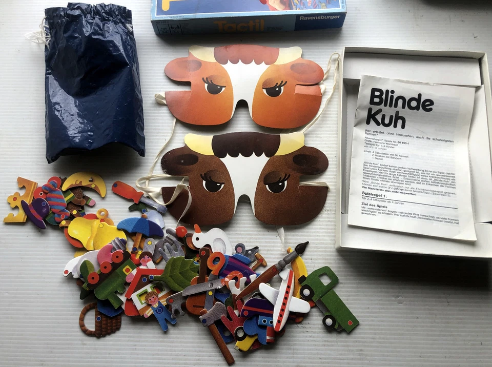 Tactil (No Peeking!) 1986 Ravensburger Unique Kids Game - 57/60 Pieces Included - Image 3 of 4