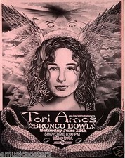 TORI AMOS 1996 "BRONCO BOWL" DALLAS CONCERT TOUR POSTER - Face Shot & Snakeskin