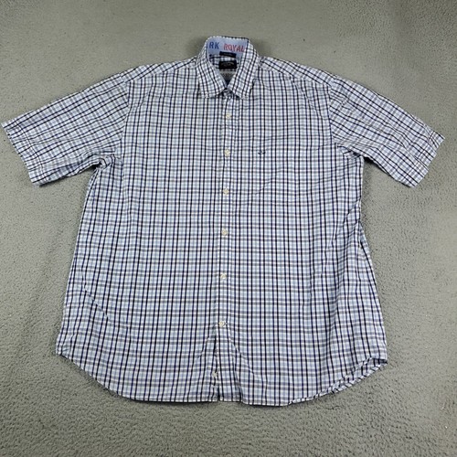 Paul & Shark Shirt Mens Size 44 Blue Check Casual Button Up Short Sleeve - Picture 3 of 7