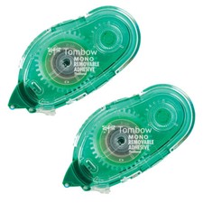 Tombow 62108 MONO Adhesive Removable, Uses Tombow's 62109 Refill 2-Pack