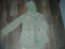 Old Navy Girls M 8 Green Anorak Hood Zip Lightweight Jacket EUC