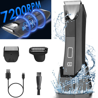 Men Electric Pubic Hair Trimmer Groin Body Hair Ball Shaver Clipper Waterproof