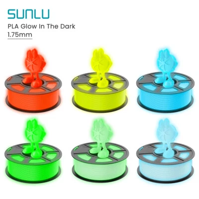 SUNLU 1.75mm Glow in the Dark PLA Filament Fit Most FDM 3D Printers 1KG Spool