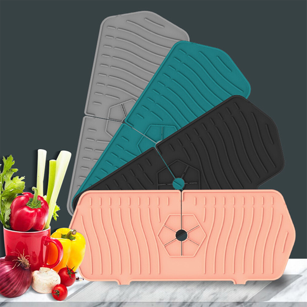 Kitchen Faucet Sink Splash Guard Silicone Drain Pad Faucet Water