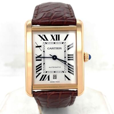 Cartier Tank Solo XL Automatic 31mm 18k Rose Gold Silver Dial Mens