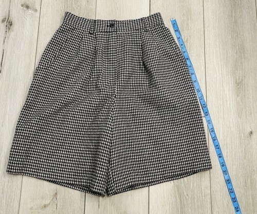 Pantalones cortos de colección Savannah mezcla de lana diente de gallo cintura alta plisados talla p6 - Imagen 6 de 8