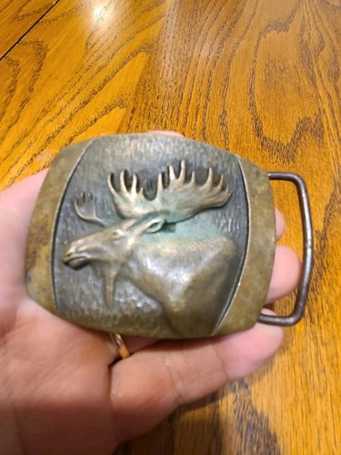 Steven Knight, SL Knight, Steven L Knight Buckle, Bull Moose. Solid Bronze. Q19 - 第 1/4 張圖片