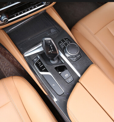 Dry Carbon Center Console Gear Shift Panel Trim For BMW G30 G31