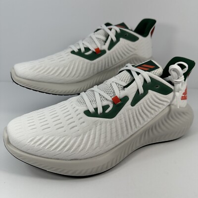 Adidas AlphaBounce+ U Mens Size 10 University Miami Hurricanes Sneaker EF8185