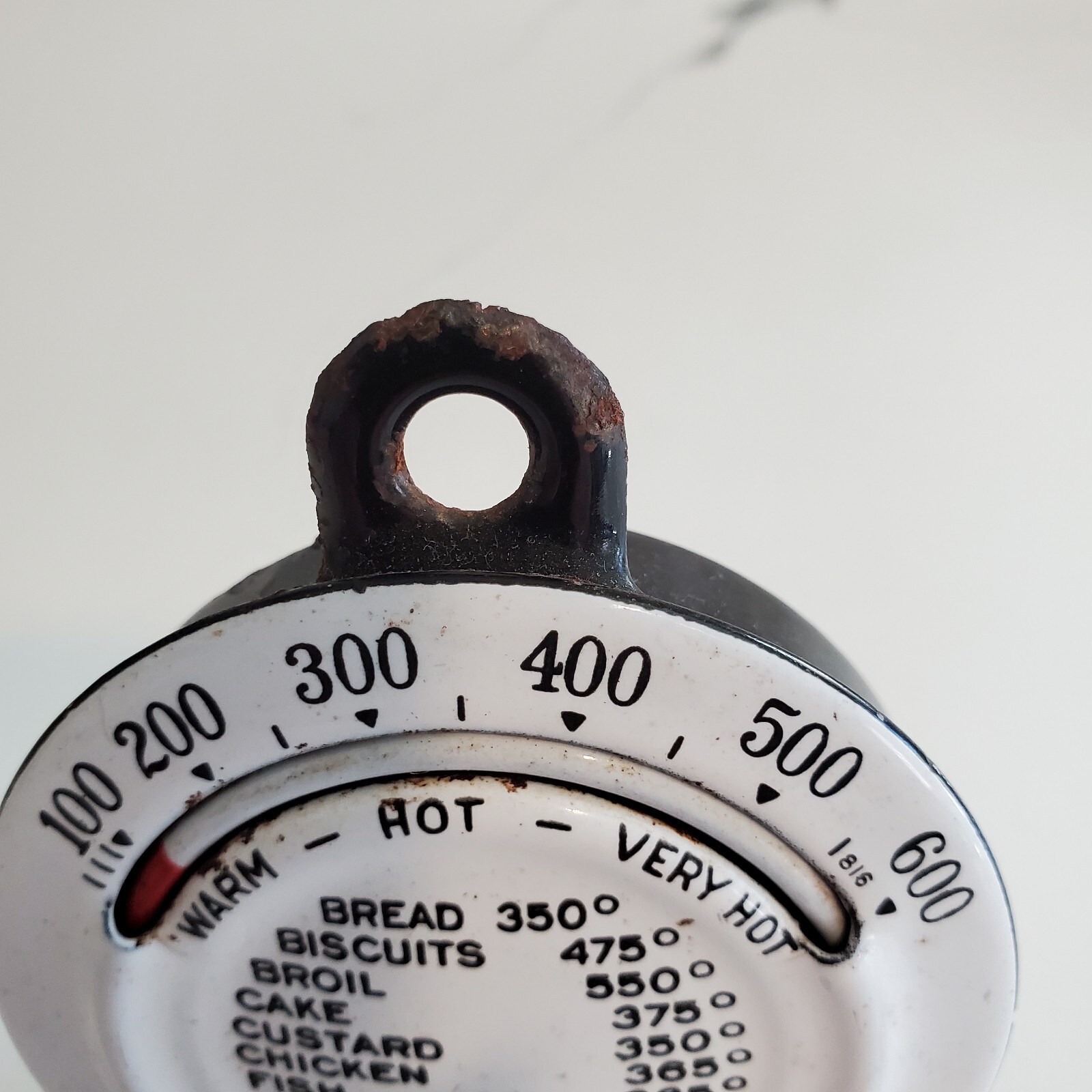 Vintage American Thermometer Co. Oven Porcelain Thermometer. Good