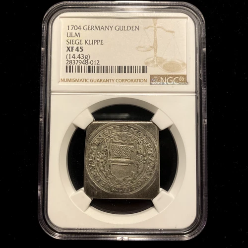 NGC XF45 EF 1704 Germany ULM Gulden Siege Klippe World Coin Rare MAKE OFFER