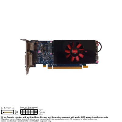 Controller Video Card DVI Displayport PCIe AMD Radeon 109-C33457-00 Dell 0KFWWP