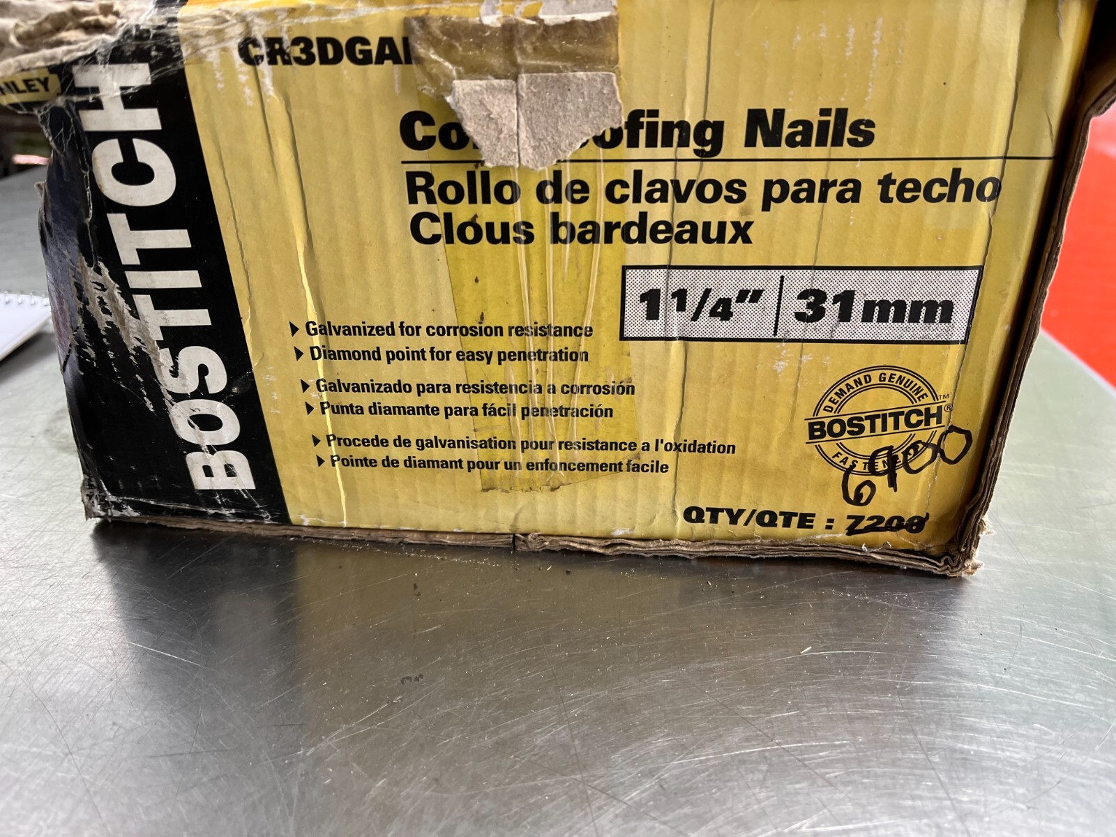 Bostitch Coil Roofing Nails 1 1/4 '' 31MM QTY 6,900 Partial Box Of Nails eBay