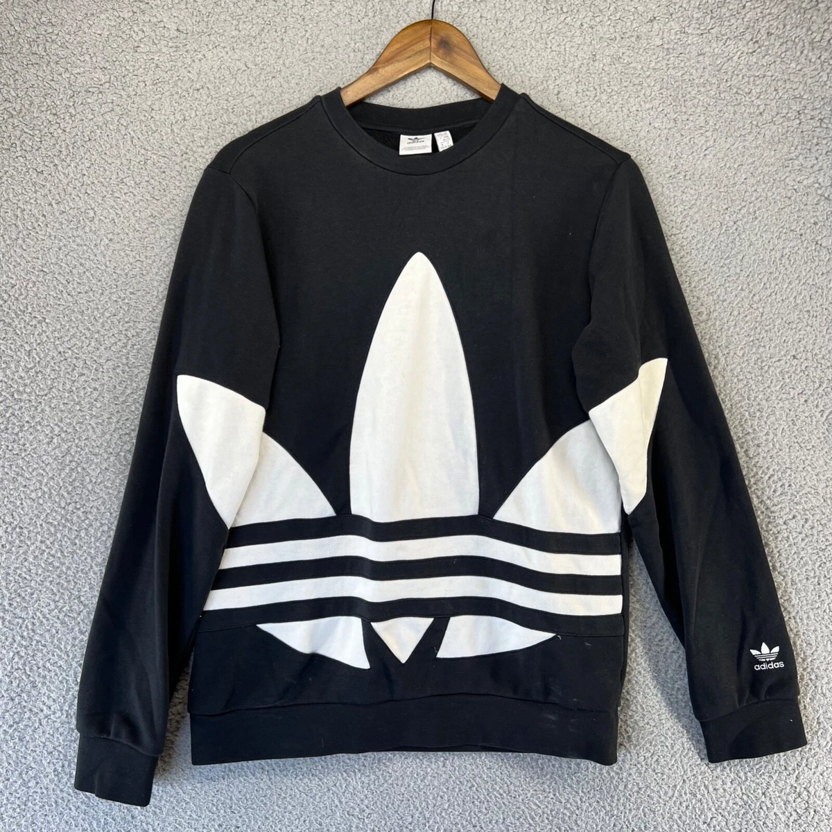 adidas black trefoil crewneck sweatshirt