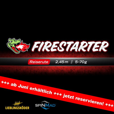 Lieblingsköder Firestarter Reiserute 2,45 m WFG. 5 -70 g Spinnrute Hechtrute 
